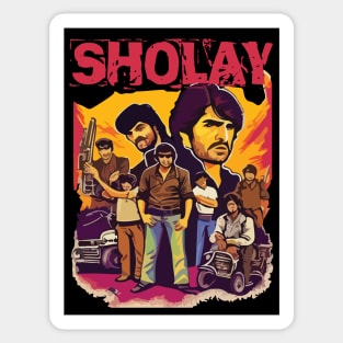 Sholay Iconic Bollywood Movie Poster Sticker